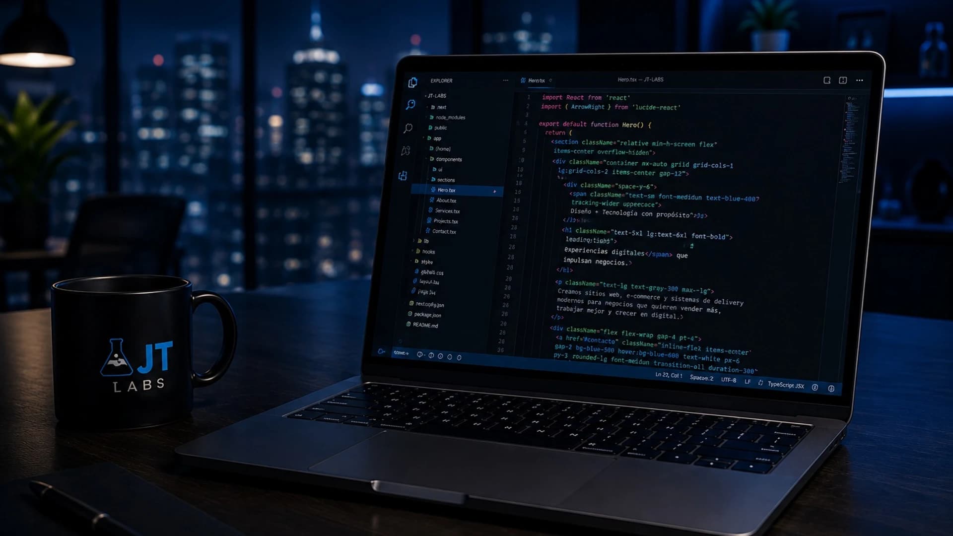 Espacio de trabajo para diseño y desarrollo web en JT Labs