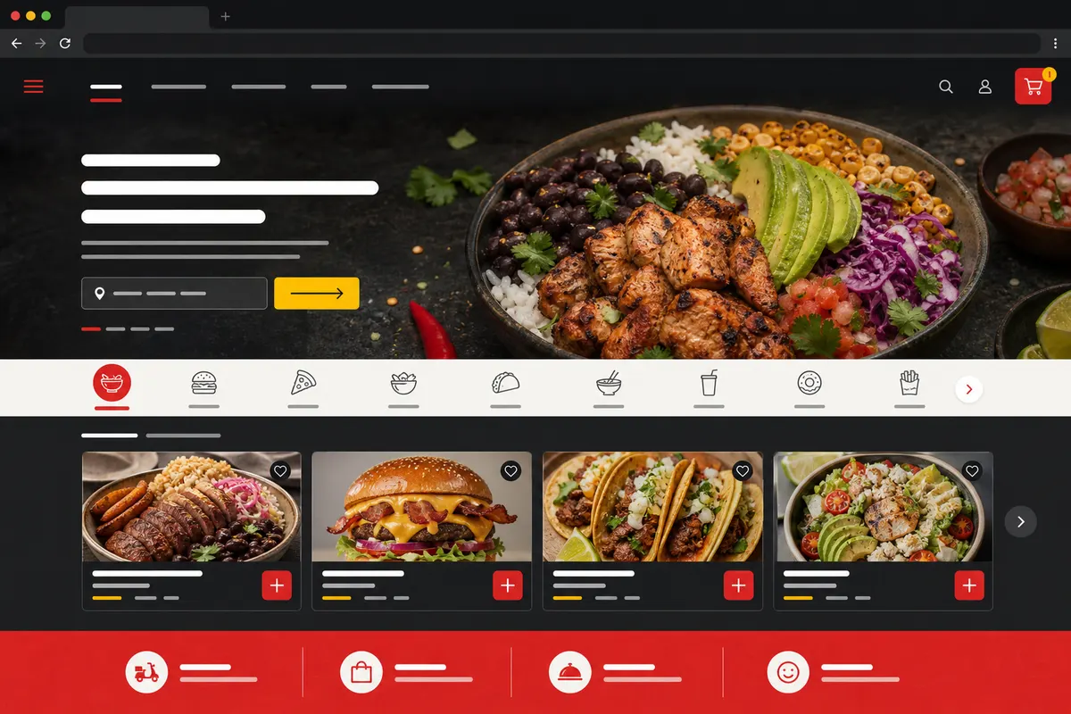 Modelo visual conceptual para Dark kitchen con delivery propio