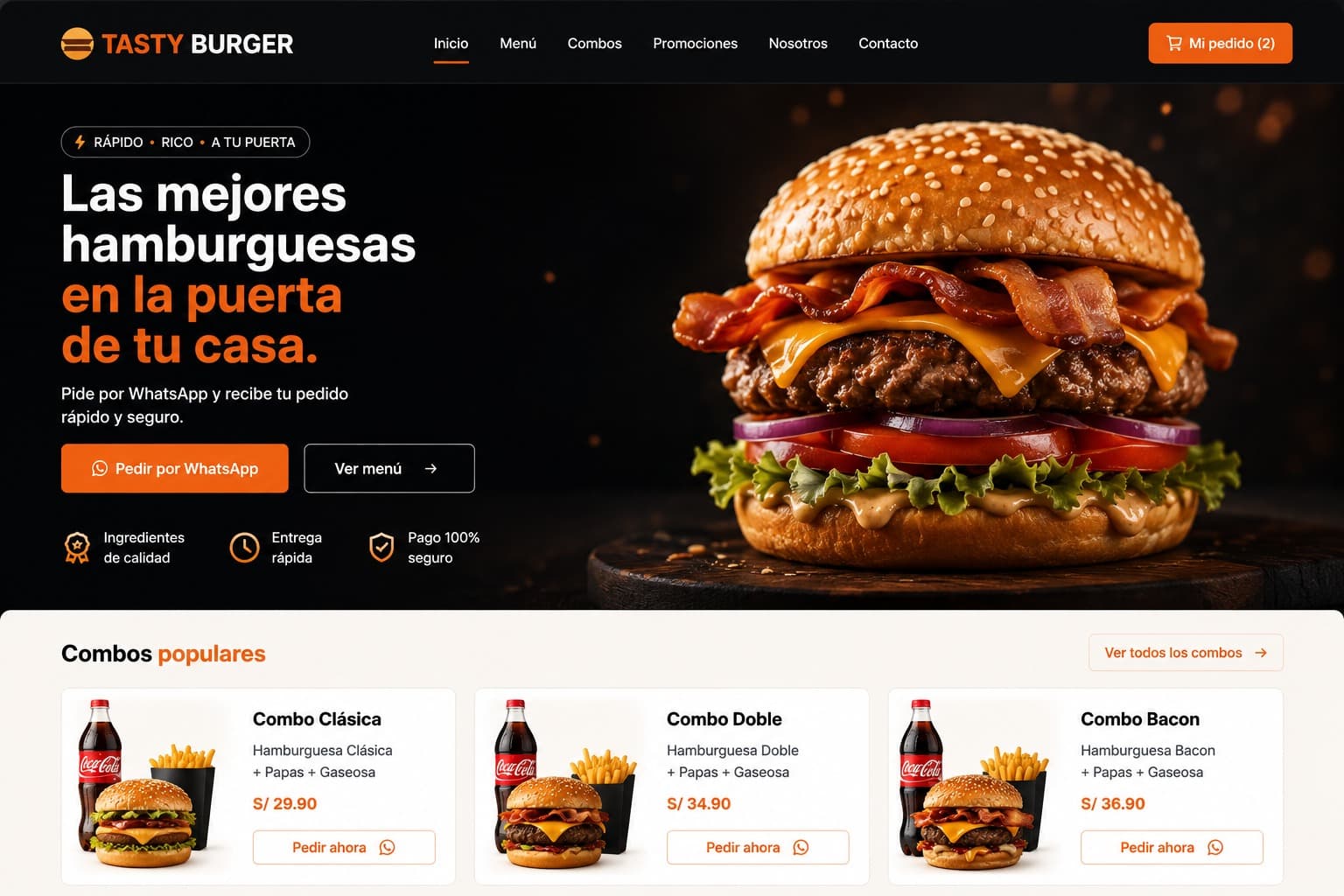 Vista previa conceptual de Tasty Burger