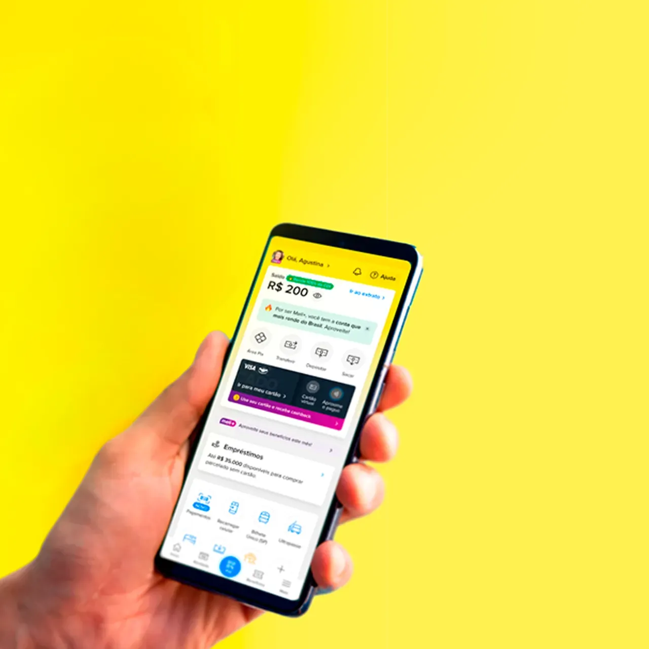 Aplicativo Mercado Pago em celular