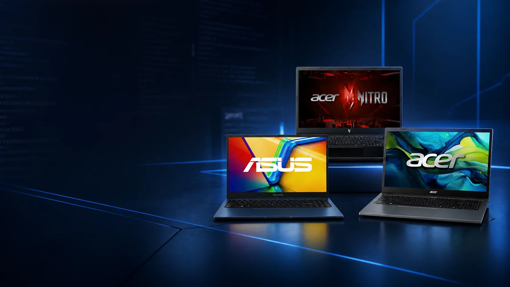 Seleção visual de Notebooks para programação, trabalho e jogos